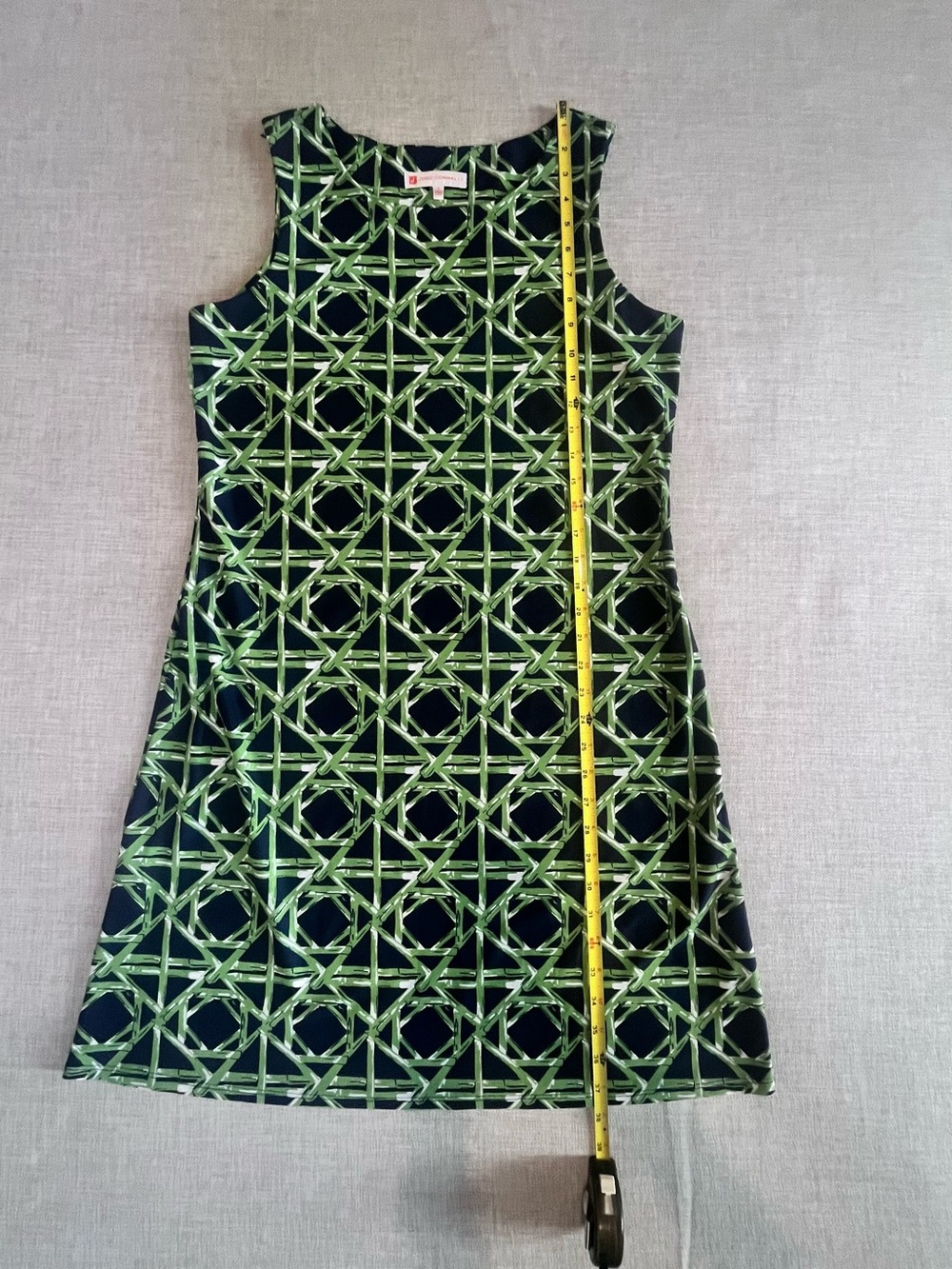 Jude Connally Bamboo Shift Dress in Navy and Green - Picture 10 of 11